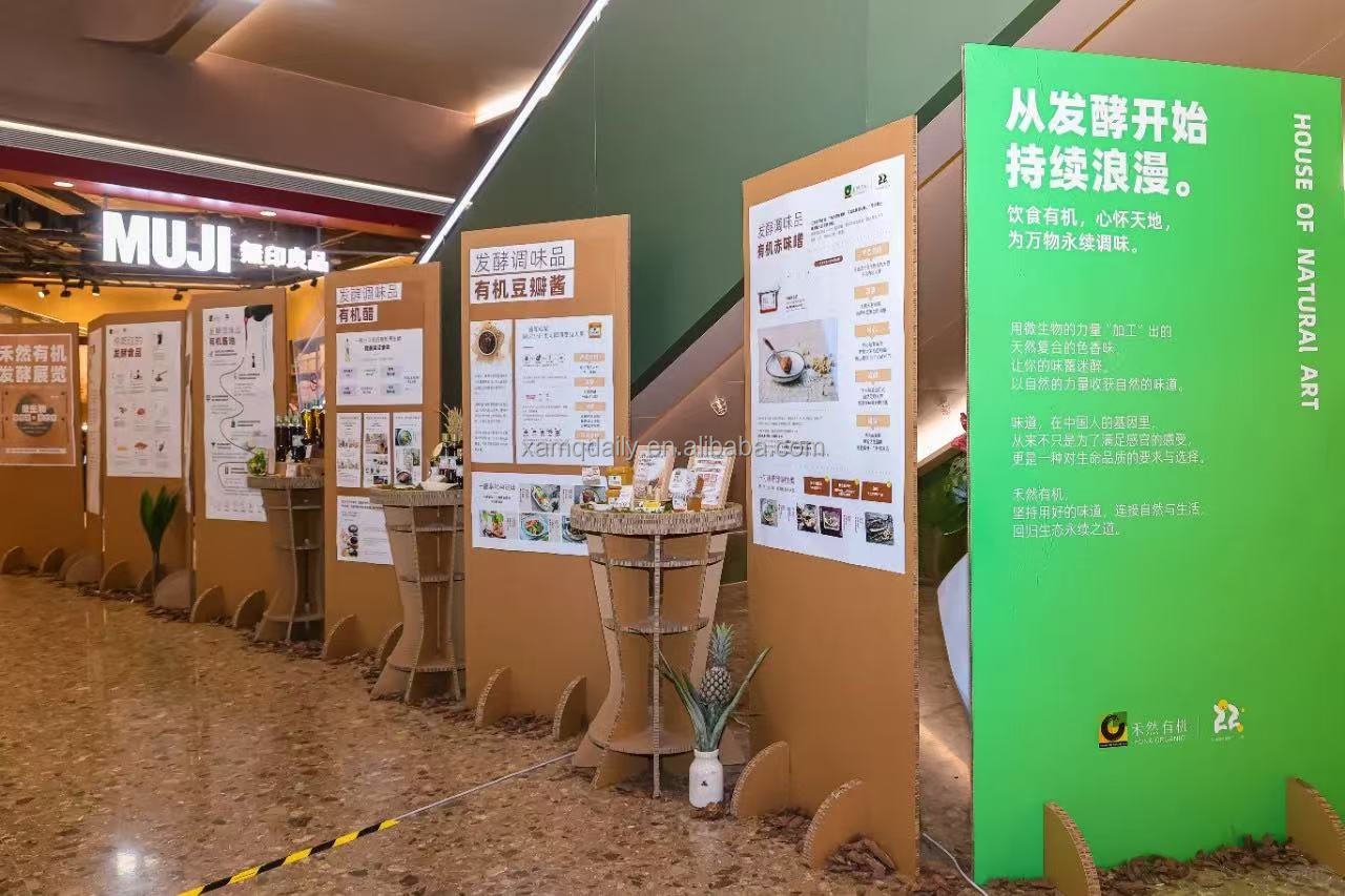 Eco-Friendly Foldable Portable Creative Corrugated Board Display Stand for Supermarkets Shopping Malls Exhibits Customized