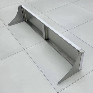 Rak Penyimpanan Industri Satu Tingkat Stainless Steel Premium yang Dipasang di Dinding Tanpa Roda, Finishing Polos, untuk Penggunaan Dapur Komersial