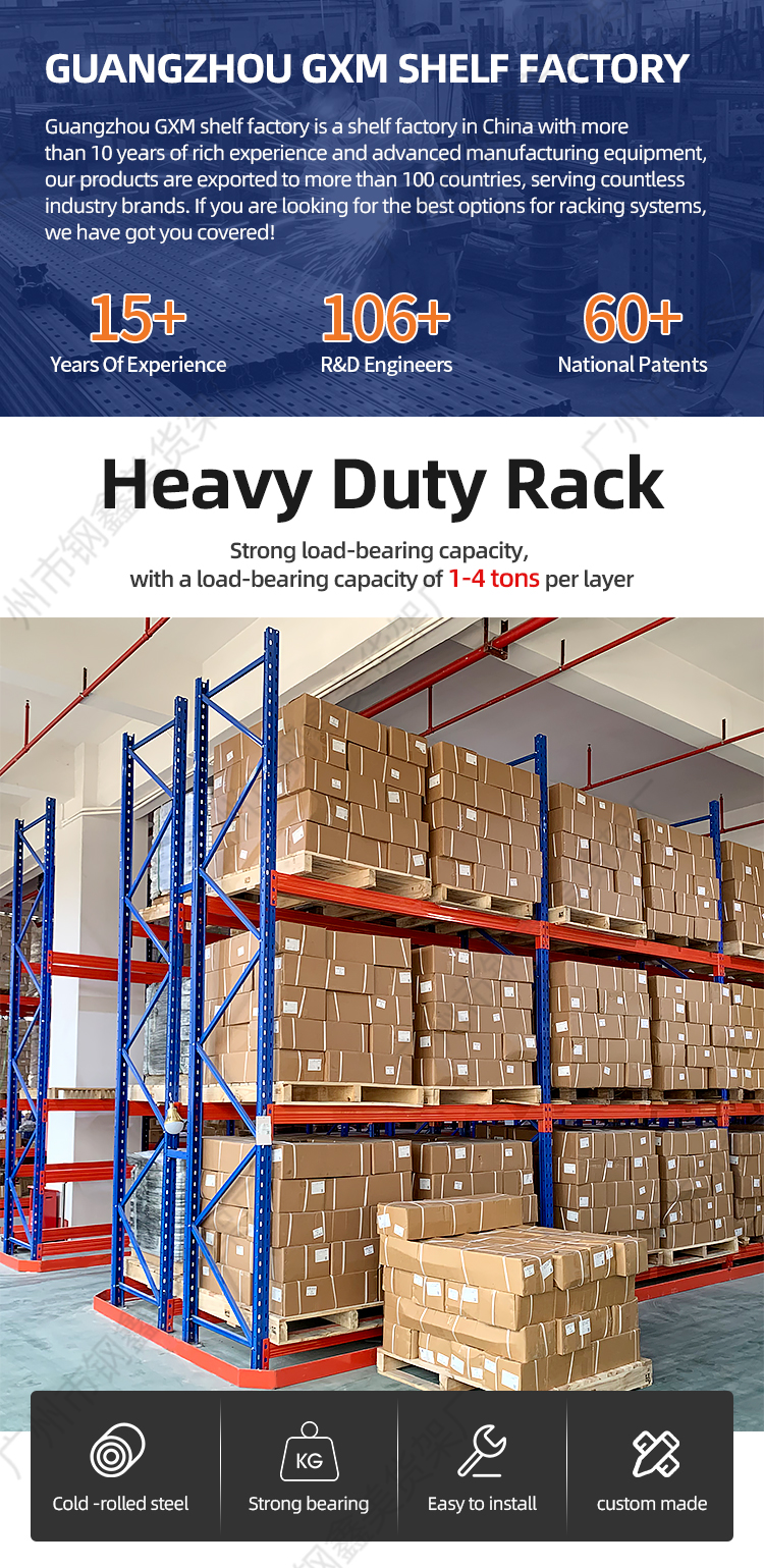 Pallet racking system warehouse shelves