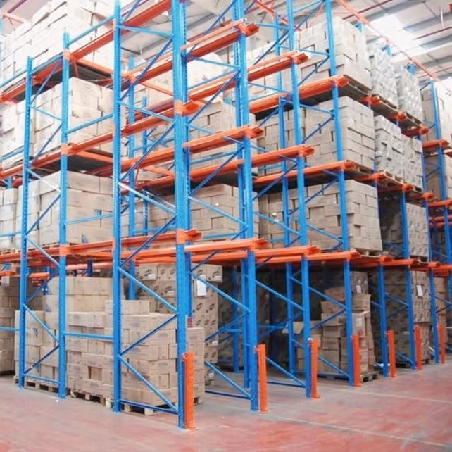 Sistem Rak Penyimpanan Palet Baja Tahan Lama untuk Manajemen Logistik FIFO di Pusat Distribusi Besar