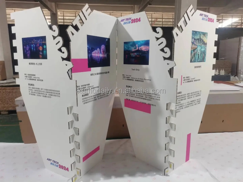 Eco-Friendly Foldable Portable Creative Corrugated Board Display Stand for Supermarkets Shopping Malls Exhibits Customized