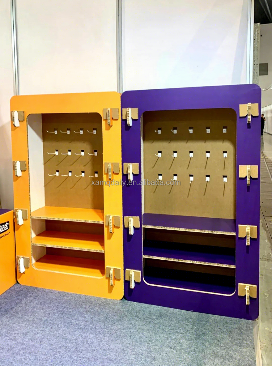 Eco-Friendly Foldable Portable Creative Corrugated Board Display Stand for Supermarkets Shopping Malls Exhibits Customized