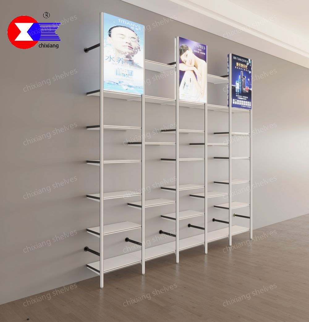 Rak Display Pipa Besi Gantung Dinding Industri dengan Lampu LED, Gaya Vintage Retro, Rak Gantung Langit-langit, Rak Buku Terbuka DIY, Penyimpanan Ruang Kantor