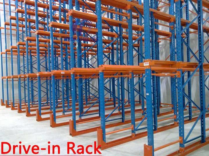 Sistem Rak Penyimpanan Palet Drive-in Kapasitas Beban 2000kg Langsung dari Pabrik, Sistem Penyimpanan Gudang dengan Pemandu Rol Logam, Desain Tata Letak Bebas.