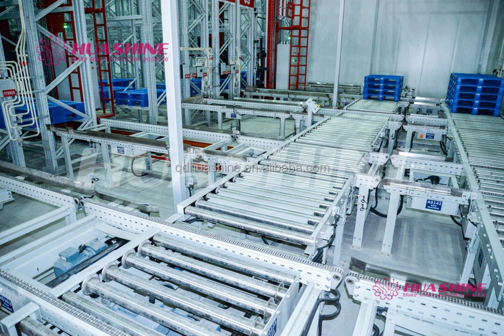 Sistem Rak Penyimpanan Otomatis ASRS Huashine Tugas Berat dengan Stacker Crane/AGV/4 WAY CAR untuk Bahan Baku/Produk Jadi