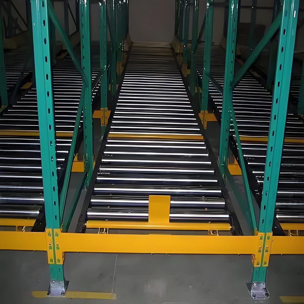 Rak Rol Baja Aliran Palet Gudang Industri Kustom, Rak Gravitasi