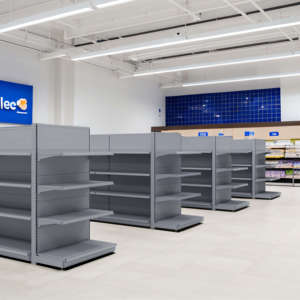 Rak Display Kayu dan Logam untuk Toko Kelontong/Supermarket, Rak Dinding Kayu, Rak Display Kayu, Rak Pajangan Kayu, Rak Display Kayu, Rak Dinding Supermarket, Rak Kayu Terlaris