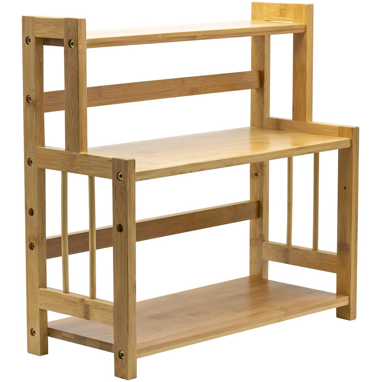 Bamboo Double Tier Spice Turntable Lazy Susan Organizer Revolving Storage Rack for Kitchen Countertop Table Pantry Organization