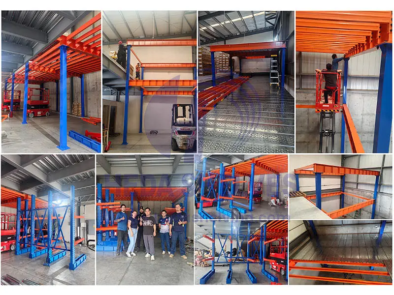 Proyek lantai mezanin I-Beam dan rak cantilever di Kosta Rika