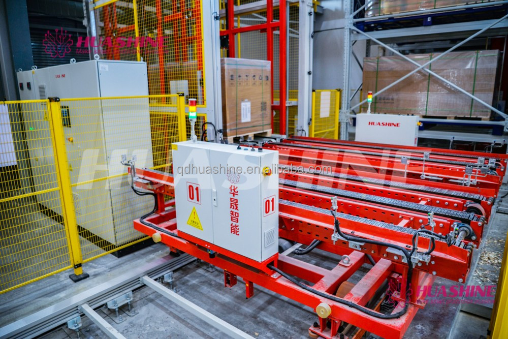 Sistem Rak Penyimpanan Otomatis ASRS Huashine Tugas Berat dengan Stacker Crane/AGV/4 WAY CAR untuk Bahan Baku/Produk Jadi