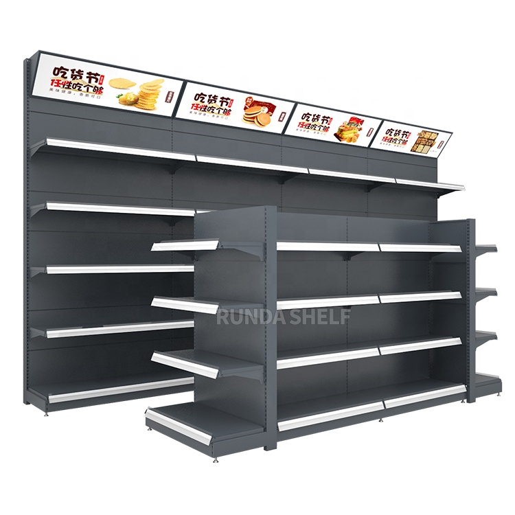 Rak Supermarket, Perlengkapan Rak, Panel Belakang Papan Berlubang, Rak Toko Ritel, Rak Display, Rak untuk Pengemasan Karton Umum, Baja Q235B
