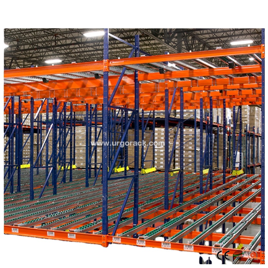 URGO Professional Intensive Storage Flow Rack Roller Pallet Racking untuk Rak Gravitasi