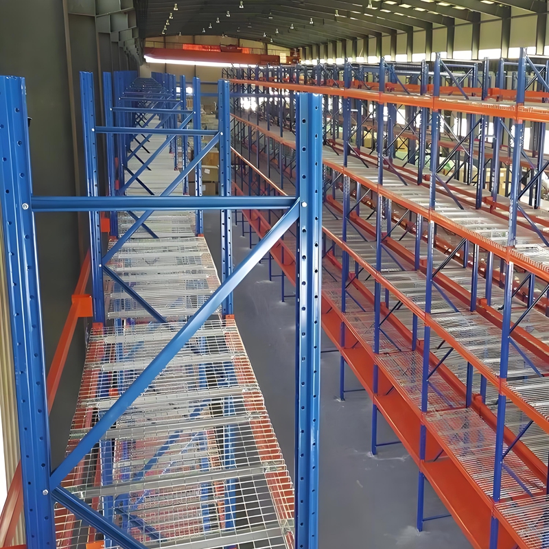 Rak Palet Drive-In 5 Tingkat Tugas Berat, Baja Industri, Logam, Tahan Lama, Dapat Dilipat, Dapat Diatur, Anti Karat, Kapasitas 500-4000kg/Tingkat, ISO