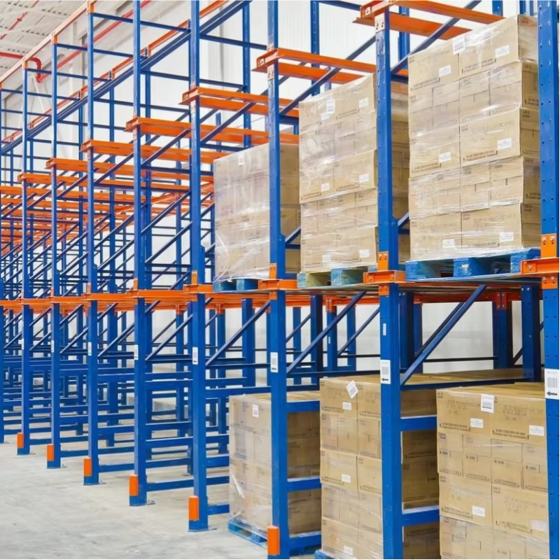 Sistem Rak Penyimpanan Palet Baja Tahan Lama untuk Manajemen Logistik FIFO di Pusat Distribusi Besar