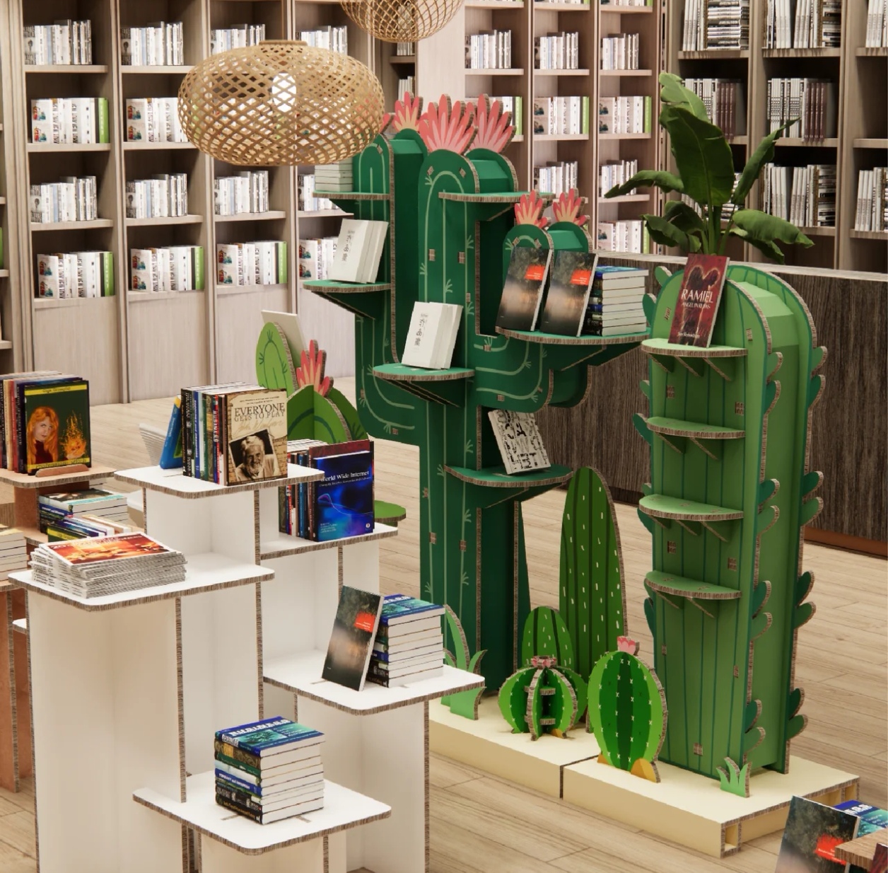 Eco-Friendly Foldable Portable Creative Corrugated Board Display Stand for Supermarkets Shopping Malls Exhibits Customized