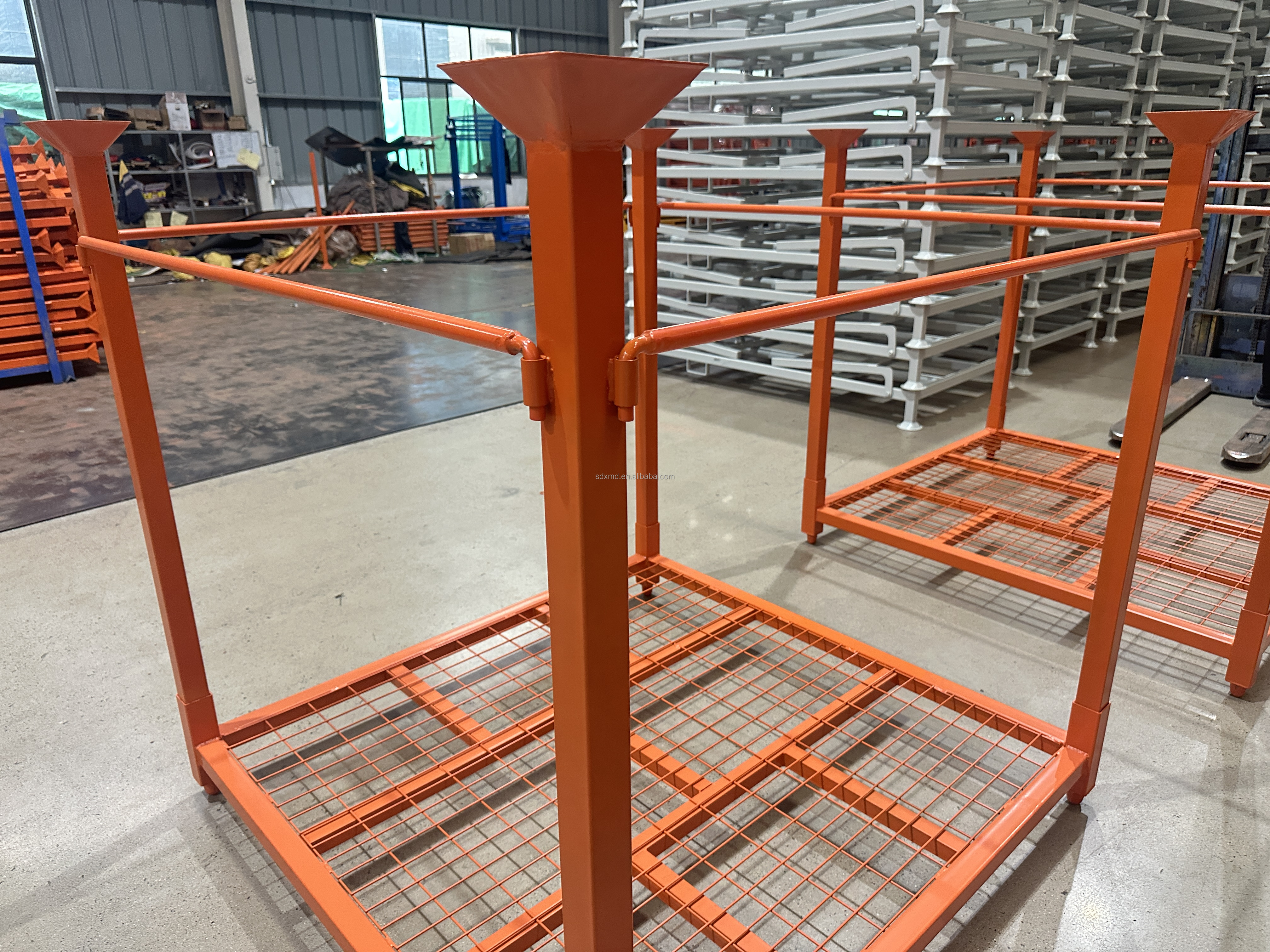 Sistem Rak Palet Baja Modular Tugas Berat XINMIEDA Anti Karat, Berdiri Bebas, Manajemen Kargo Curah, Kapasitas 1500kg, Dapat Dilipat