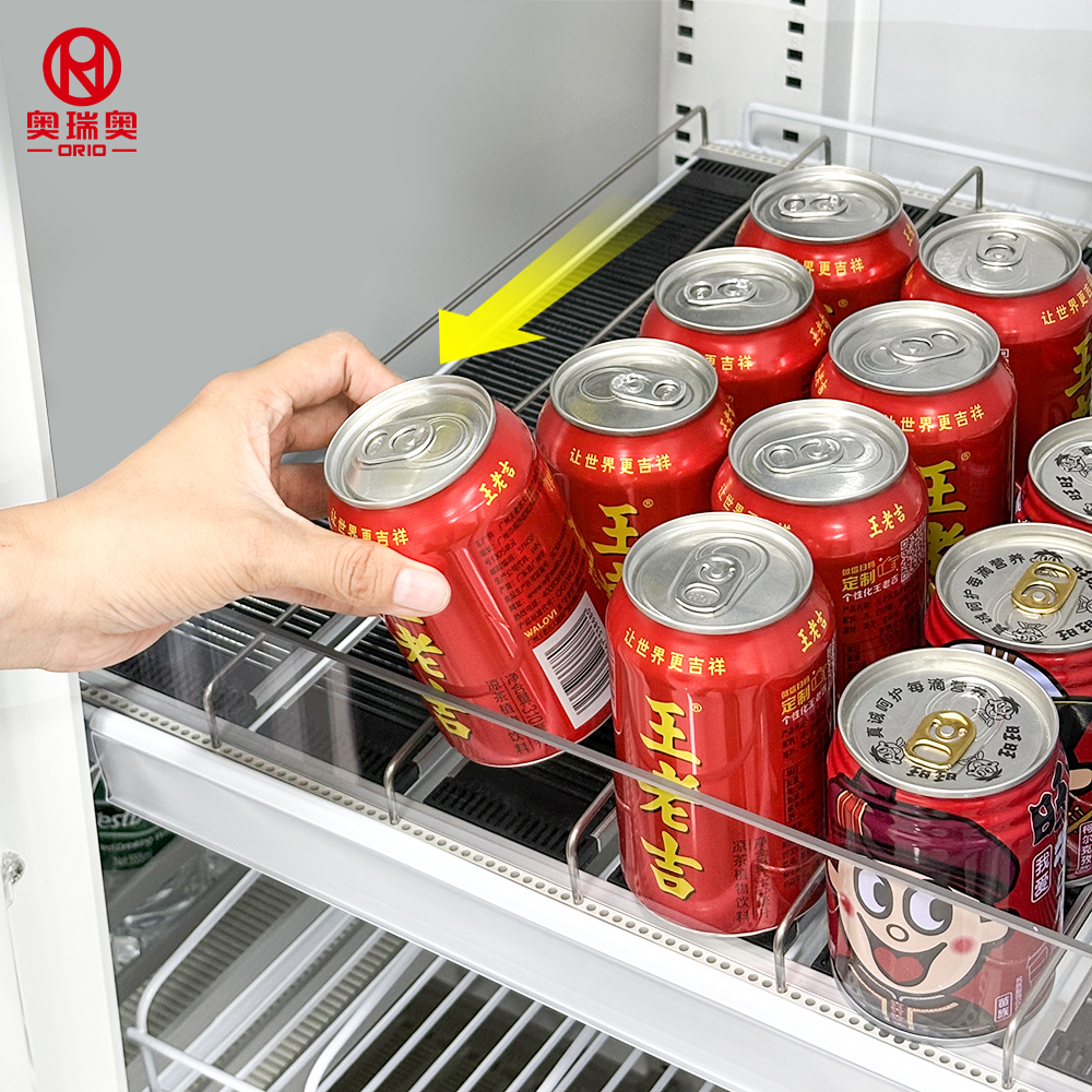 Rak Display Supermarket dengan Sistem Penggulung Gravitasi, Pengorganisasi Ritel, Peralatan Toko