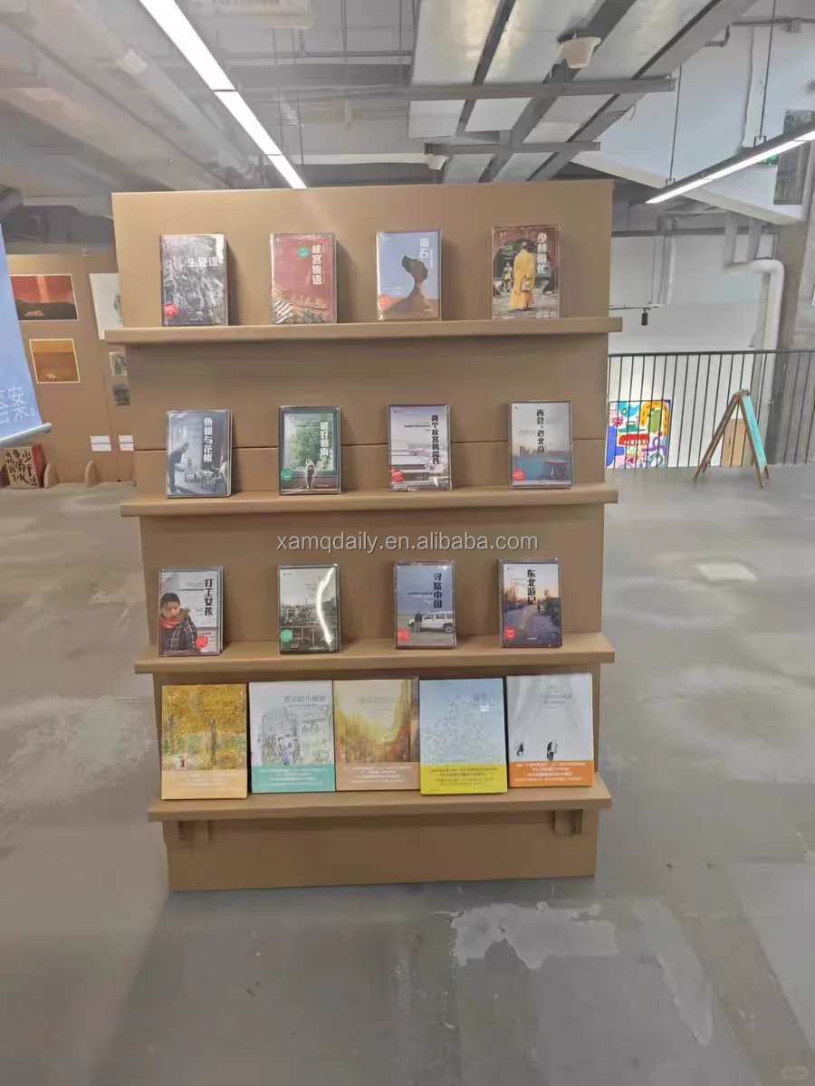 Eco-Friendly Foldable Portable Creative Corrugated Board Display Stand for Supermarkets Shopping Malls Exhibits Customized
