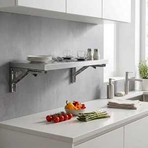 Rak Dinding Gantung Stainless Steel Langsung dari Pabrik untuk Dapur Restoran dan Dapur Rumah