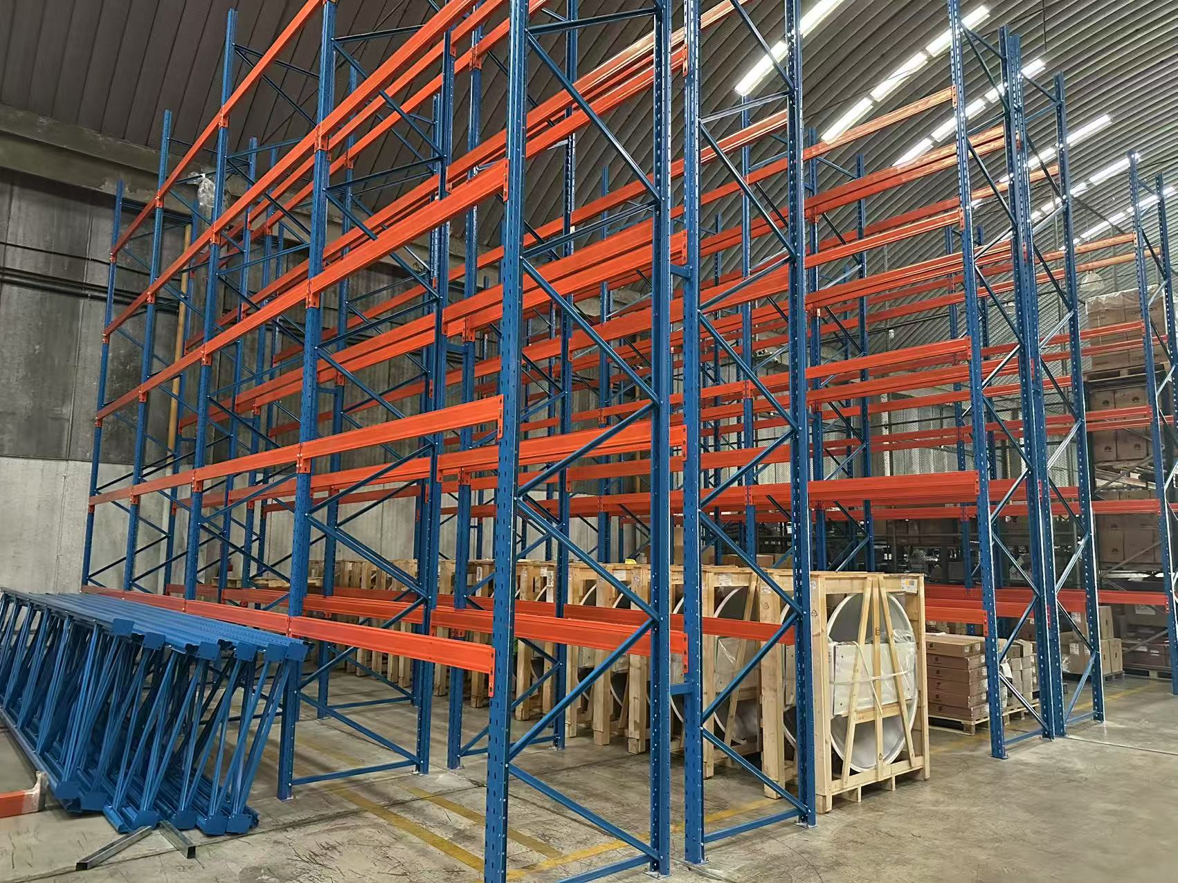 Rak Penyimpanan Palet Logam Tugas Berat Mracking 1000kg/2000kg/3000kg Per Lapisan Rak Palet Industri