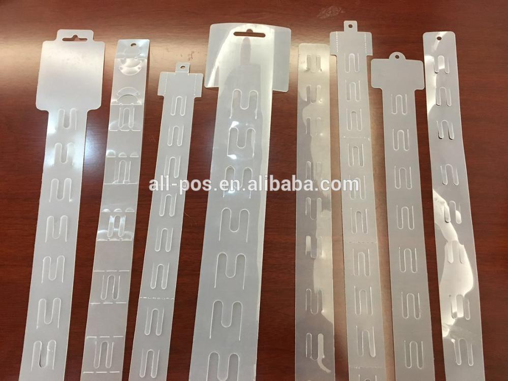 Supermarket PP Plastic Hanging for Potato Chip Rack with Metal Hooks for Merchandise Display-Customized Color & Length