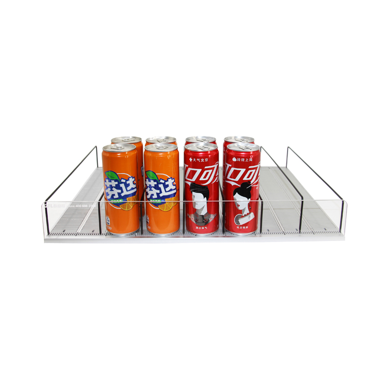 Lemari Es Minuman, Rak Miring dan Aliran Gravitasi, Rak Rol Gravitasi, Rak Geser