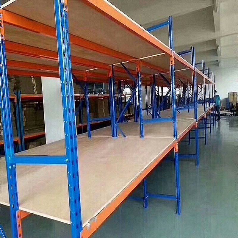 Rak Baja yang Dapat Diatur, Tanpa Baut, Ringan, Perlindungan Korosi Selektif, Biru, 4 Lapisan, Rak Penyimpanan Palet yang Dipasang di Dinding