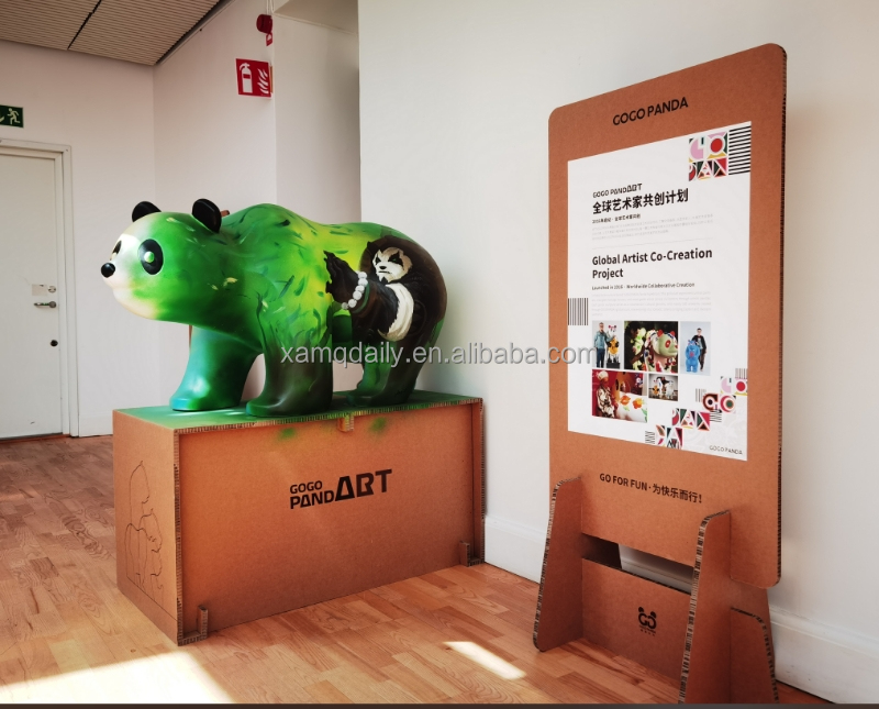 Eco-Friendly Foldable Portable Creative Corrugated Board Display Stand for Supermarkets Shopping Malls Exhibits Customized