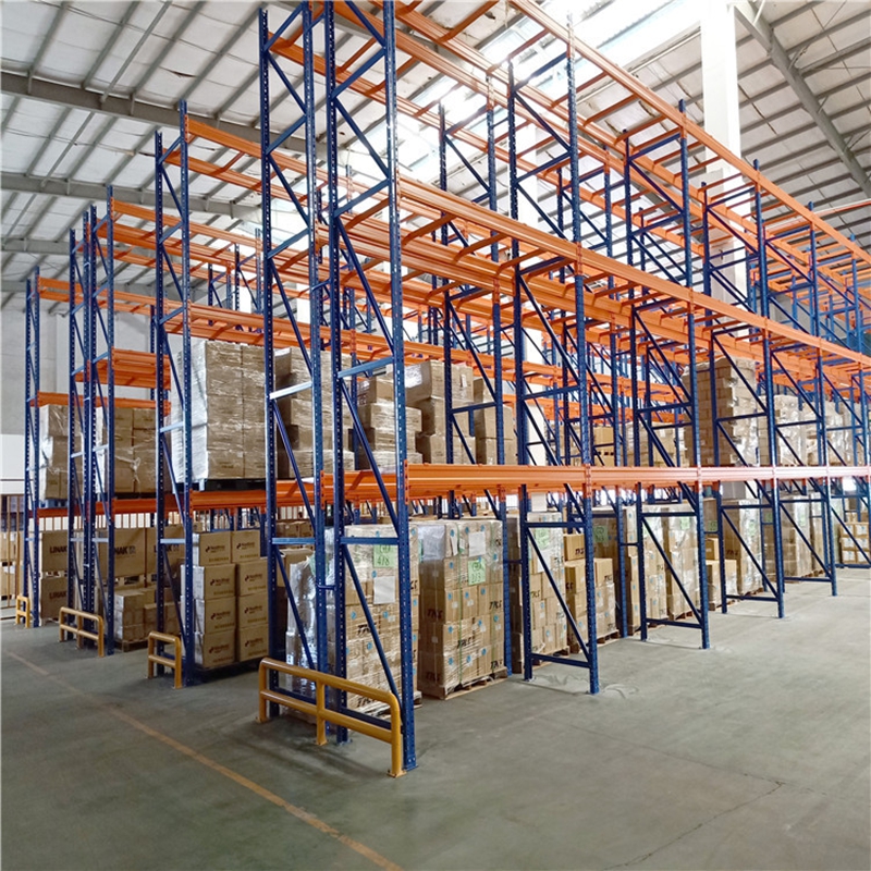 Sistem Rak Palet Drive-In 5 Lapis Kapasitas Tinggi Tugas Berat yang Dapat Disesuaikan, Terbuat dari Baja Logam Berlapis Epoksi Anti Karat yang Dapat Diatur