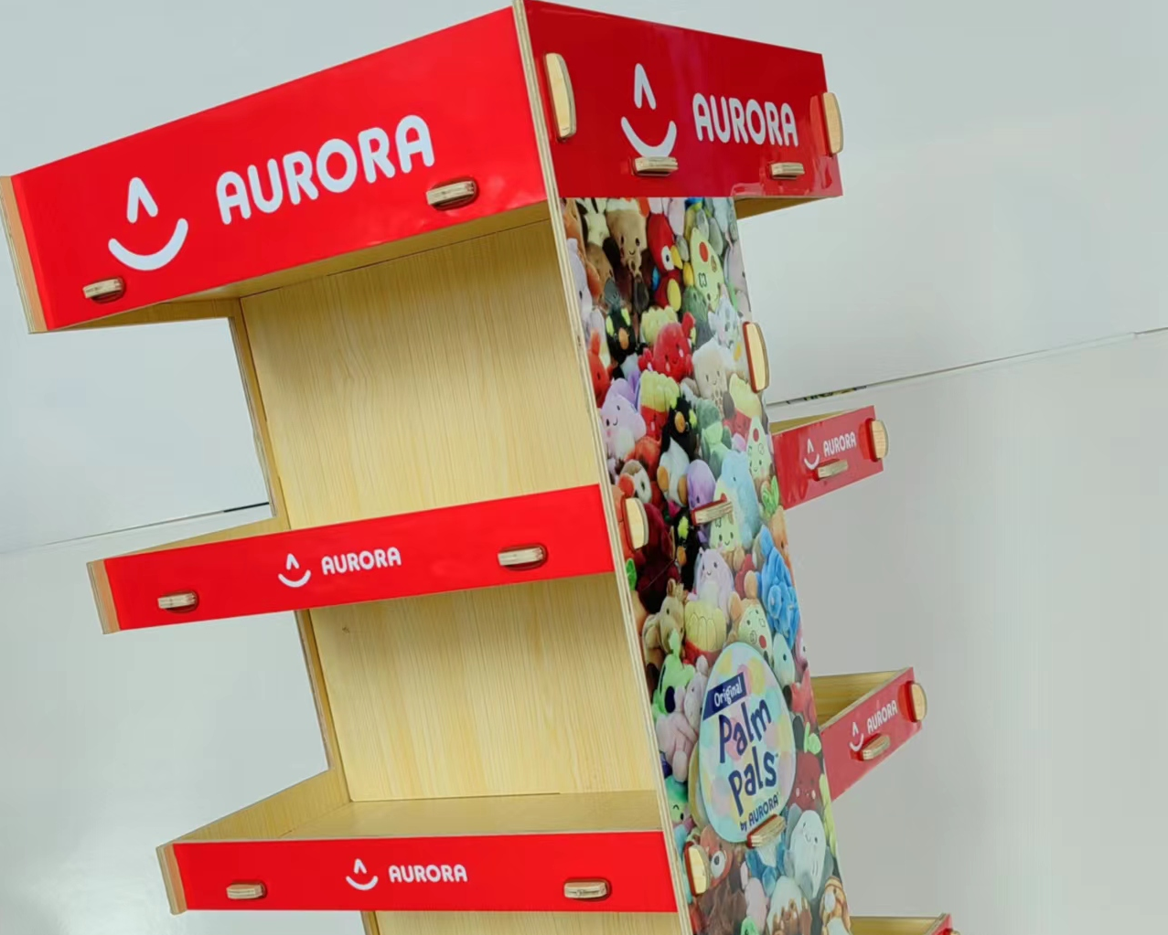 Rak Display Kardus Ritel 4 Tingkat Terlaris, Rak Lantai untuk Makanan Ringan