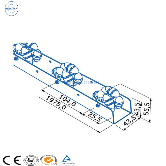 Roda Omni-directional Fleksibel, Rel Aliran Rol, Rak untuk Konveyor Palet Gravitasi di Tanah